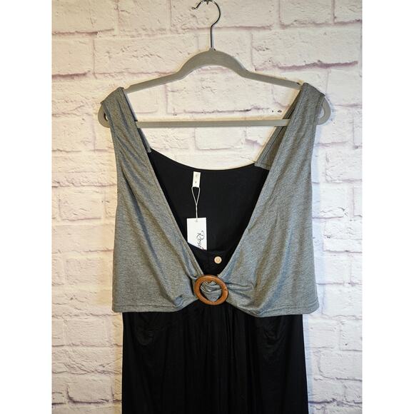 RoseGal Women's Tank Black Gray Center Loop Size 3X New with tags - Picture 3 of 10